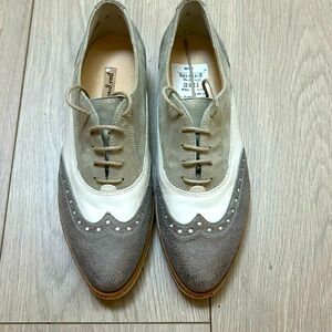 NWT Paul green leather grey oxford spectator lace up shoes 7.5